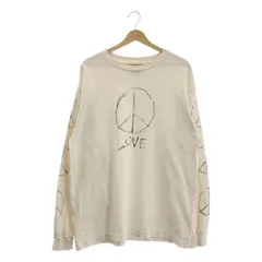 SAINT MICHAEL  Mxxxxxx / セントマイケル | LS TEE/LOVE / エイジング加工 プリント クルーネック カットソー | L | オフホワイト | メンズ