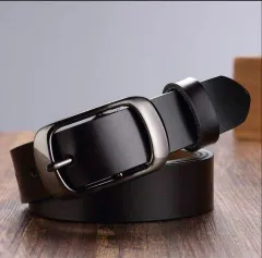 超人気　レディース　ベルト　本革調　レザー　ブラック　黒