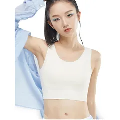 [veimia] 和装ブラ ナベシャツ 胸を小さく見せるブラ【ファンデ・和装ブラジャー】 胸つぶし ナベシャツ脇高 ワイヤレス 揺れない 伸縮性 通気性 肌のような着物ブラ バストを自然に潰す事で美しいシルエットに見せる color：ホワイト size：X