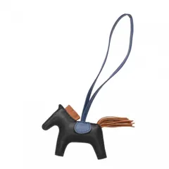 エルメス  ロデオ PM バッグチャーム ブラック/ブルードマルド/ゴールド C刻印(2018年頃) ユニセックス アニョーミロ  チャーム