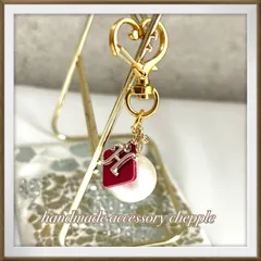 N.11 chepple ハンドメイド チャーム ゴールド バッグチャーム　キーホルダー　キーホルダーハンドメイド　コットンパールチャーム　レザーチャーム　レザーキーホルダー