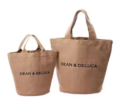 2点セット　ディーン＆デルーカ トー トバッグ 麻 お買い物 エコバッグ 弁当バッグ 大容量ｓ+Lサイズ