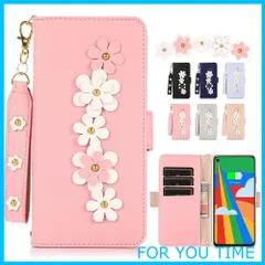 Google Pixel 4a 5G ケース 手帳型 ストラップ付き FASY 6.2インチ グーグル ピクセル4a 5g ケース Pixel4a (5G) スマホケース Pixel4a5G ケース 5G対応 手帳型 かわいい 財布型 レザー製花 上級おしゃれ