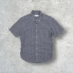 GREEN LABEL RELAXING ギンガムチェック ボタンダウン 半袖 シャツ M