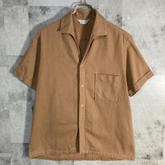 USA製 60's PENNEY'S TOWNCRAFT ぺニーズ イタリアンカラーシャツ ボックスカット コットンピケ ベージュＭ