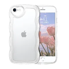 GUAGUA iPhone Se ケース クリア ウェーブ いphone Se第3世代 Se第2世代 7 8 se2 se3 ソフト 純透明 ケースTPU ウェーブ 人気 バンパー 耐衝撃 超軽量 薄型 ワイヤレス充電対応 ストラップホール付き ハットカメ 1
