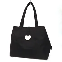 WI25510 美品 agnes b.VOYAGE アニエスベー ボヤージュ トートバッグ ショルダーバッグ ナイロン ロゴプレート 黒 日本製