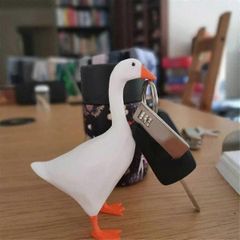 磁気ガチョウキーホルダーかわいい家の装飾カワイイ部屋オフィステーブルデスクの装飾美的面白い彫刻寝室の装飾B