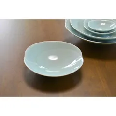 【新品・5営業日で発送】福田陶器店 白山陶器 ともえ 浅鉢小 青白釉 波佐見焼 日本製 (999100038)