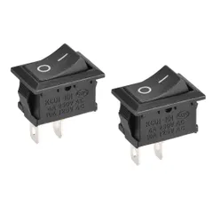 uxcell ボートロッカースイッチ トグル SPST 2ポジション オン/オフ 2ピン AC 250V/6A 125V/10A ボート用 家電用 ブラック 2個入り