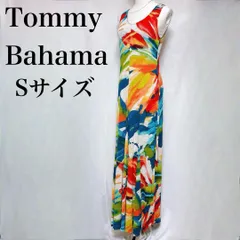 Tommy Bahama アートプリント ノースリーブロングワンピース マキシS