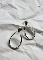 #74 silver925 シルバーティアドロップピアス (925刻印あり)のサムネイル