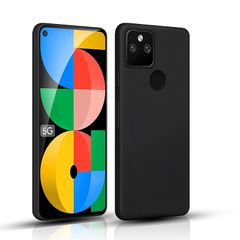 Google Pixel 5 ケース マットブラック【携帯便利 ストラップホール付き】Pixel 5 対応 カバー 超薄型 軽量 擦り傷防止 落下防止 滑り止め TPUケース 指紋防止 ワイヤレス充電対応