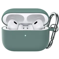 【新着商品】AirPods Proケース(第2/1世代 2023/2022/2019)用アップグレードシリコンカバー キーホルダー付き ハードPC内部 JEDirect 耐衝撃保護スキンシェル フロントLED可視 (パイングリーン)