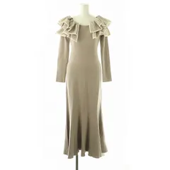 マーキュリーデュオ MERCURYDUO ラッフルドッキングマーメイドニットワンピース S グレージュ /MI ■OS