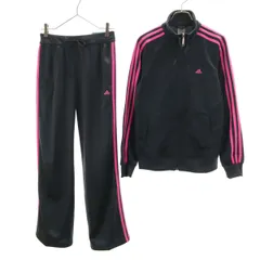 adidas アディダス トラックジャケット 上下 セットアップ L チャコールグレー ジャージ レディース 古着