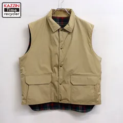 70s USA製 vintage WOOLRICH リバーシブル B面チェック柄 ベスト メンズ 表記XLサイズ