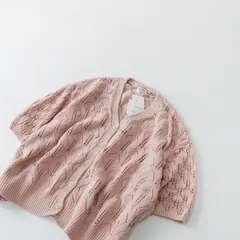 未使用 2023SS ミナペルホネン mina perhonen grandma コットン ニットカーディガン 38/ピンク トップス【2400013608381】のサムネイル