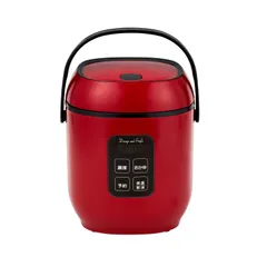 『数量限定』 一人用 フードクッカー 炊飯ジャー ミニ 12時間予約タイマー レシピ付き レッド 0.5～1.5合炊き DS.8700 炊飯器調理 小型炊飯器 コンパクトライス＆フードクッカー ディーアンドエス D&S