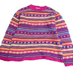 ユナイテッドカラーズオブベネトン　セーター　総柄　イタリア製　US古着　立体的　3D 012