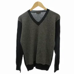 ポールスミスコレクション PAUL SMITH COLLECTION セーター ニット ウール チェック Vネック XL グレー 黒 ブラック /HD 0805のサムネイル
