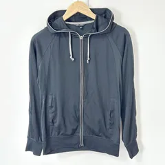 (^w^)b UNIQLO ユニクロ ジップアップパーカーメッシュ 日焼け止め 日除け 薄手 UVウエア フーディ ポリエステル100% 羽織り 薄手 春夏 シンプル カジュアル デイリー タウンユース アウトドア ブラック 黒 メンズ サイズM