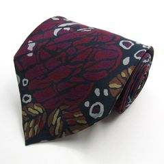 マリオヴァレンティノ ブランド ネクタイ シルク ボタニカル柄 多模様 ハンドメイド PO メンズ ネイビー MARIO VALENTINO 【中古】