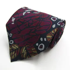 マリオヴァレンティノ ブランド ネクタイ シルク ボタニカル柄 多模様 ハンドメイド PO メンズ ネイビー MARIO VALENTINO 【中古】