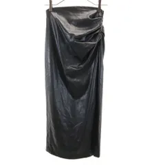 ザラ フェイクレザー ロングスカート XS ブラック ZARA レディース