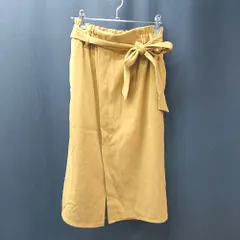 ◇ ◎ rope picnic スエード系 センタースリット ウエストゴム ロング丈 タイト スカート サイズ36 イエロー レディース E  【1309250023845】