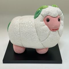【商品番号MS-ETO8-3】木目込み人形　干支シリーズ　未　羊（緑）　高さ１３ｃｍ