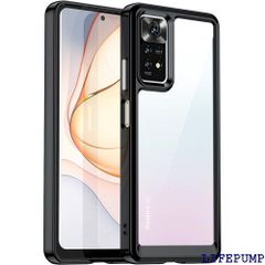 FINON シャオミ Xiaomi Redmi Note 11 Pro 5G ケース カバー スマホケース クリア クリアケース ハイブリッド ケース 指紋認証可能モデル 耐衝撃 シンプル ブラック 1404
