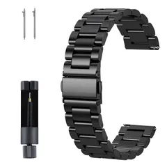 [Annymall] 時計バンド ステンレス 18mm 20mm 22mm メタル時計バンド 交換用金属時計バンド メタル腕時計ベルト スマートウォッチバンド 腕時計バンド18ミリ 20ミリ 22ミリ 金属交換時計ベルト 調整工具付き