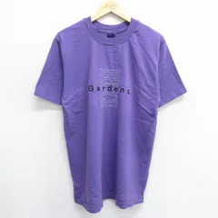 M/古着 半袖 ビンテージ Tシャツ メンズ 90s ブッシュガーデンズ 刺繍 コットン クルーネック 紫 パープル 24jun06 中古