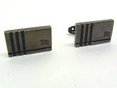 ■美品■ BURBERRY バーバリー ブラックレーベル カフスボタン カフリンクス アクセサリー 紳士 ビジネス メンズ ブラック系 DI6276