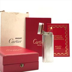 Cartier カルティエ ゴドロン 縦縞ガスライター シルバー G有付属品