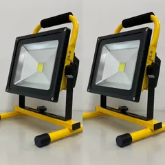 【2セット入り】LED投光器 充電式 ポータブル作業灯 30W アウトドア レジャー照明のサムネイル