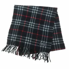 バーバリーズ Burberrys ヴィンテージ ノバチェック マフラー ストール イングランド製 カシミヤ100％ 紺 ネイビー IBO61