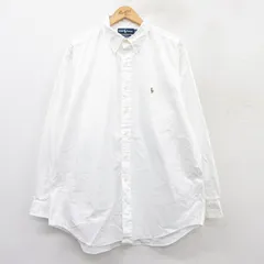 XL/古着 ラルフローレン 長袖 ブランド シャツ メンズ 90s ワンポイントロゴ オックスフォード YARMOUTH 大きいサイズ ロング丈 コットン 