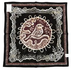 未使用 ヴィヴィアンウエストウッド  ハンカチ バンダナ オーブ ブラック　刺繍　鳥　レース　オーブ　黒　レディース メンズ VivienneWestwood ヴィヴィアン ランチマット　大判ハンカチ 日本製