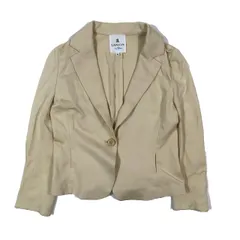 ランバンオンブルー LANVIN en Bleu テーラードジャケット フリル チュール ストレッチ アウター ベージュ 36 レディースYBA11 のサムネイル