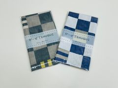 ガーゼてぬぐい 2枚セット 日本製 ブロック柄