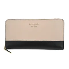 新品 ケイトスペード kate spade 長財布(ラウンドファスナー) ジップ アラウンド コンチネンタル ウォレット ウォームベージュ/ブラック