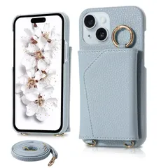 iPhone 15 Plus ケース 手帳型 女性 おしゃれ アイフォン 15 プラス スマートケース シンプル iPhone 15 plus 携帯ケース 韓国 肩掛け 斜めがけ ストラップ 背面カードポケット付き 耐衝撃 6.7 インチ 対応 ス