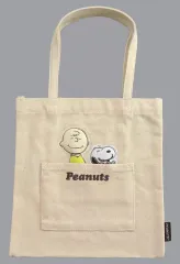 【中古】バッグ チャーリー・ブラウン＆スヌーピー ミニトート アイボリー ふっくらアップリケ 「PEANUTS(SNOOPY)」