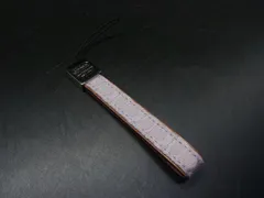 ■美品■ COACH コーチ シグネチャー キャンバス×レザー ストラップ キーホルダー チャーム ライトパープル系×シルバー系 DJ2267