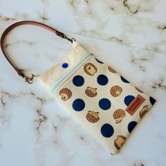ハンドメイド スマホケース スマホポーチ ポケット付き No.105
