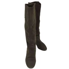 ファビオルスコーニ FABIO RUSCONI  ロングブーツ Vibramソール ダークグレースエード レディース EUR：35 