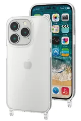 エレコム(ELECOM) iPhone 14 Pro 用 ケース スマホショルダーストラップ用ホール付き TPU 耐衝撃 エアークッション 半透明 指紋防止 ワイヤレス充電対応 【別売りのストラップと組み合わせて、好みのスタイルに】 シルキークリア