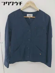 ◇ Arnold Palmer アーノルドパーマー 薄手 ノーカラー ジャケット サイズ2 ネイビー レディース  【中古】 【1106300012077】